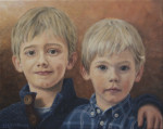 Gijs en Tim, olieverf op linnen, 50x40cm, 2014